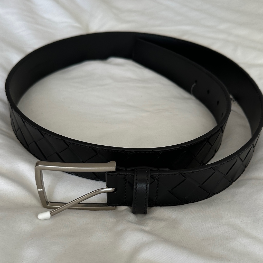 Bottega Veneta Black Woven Leather
